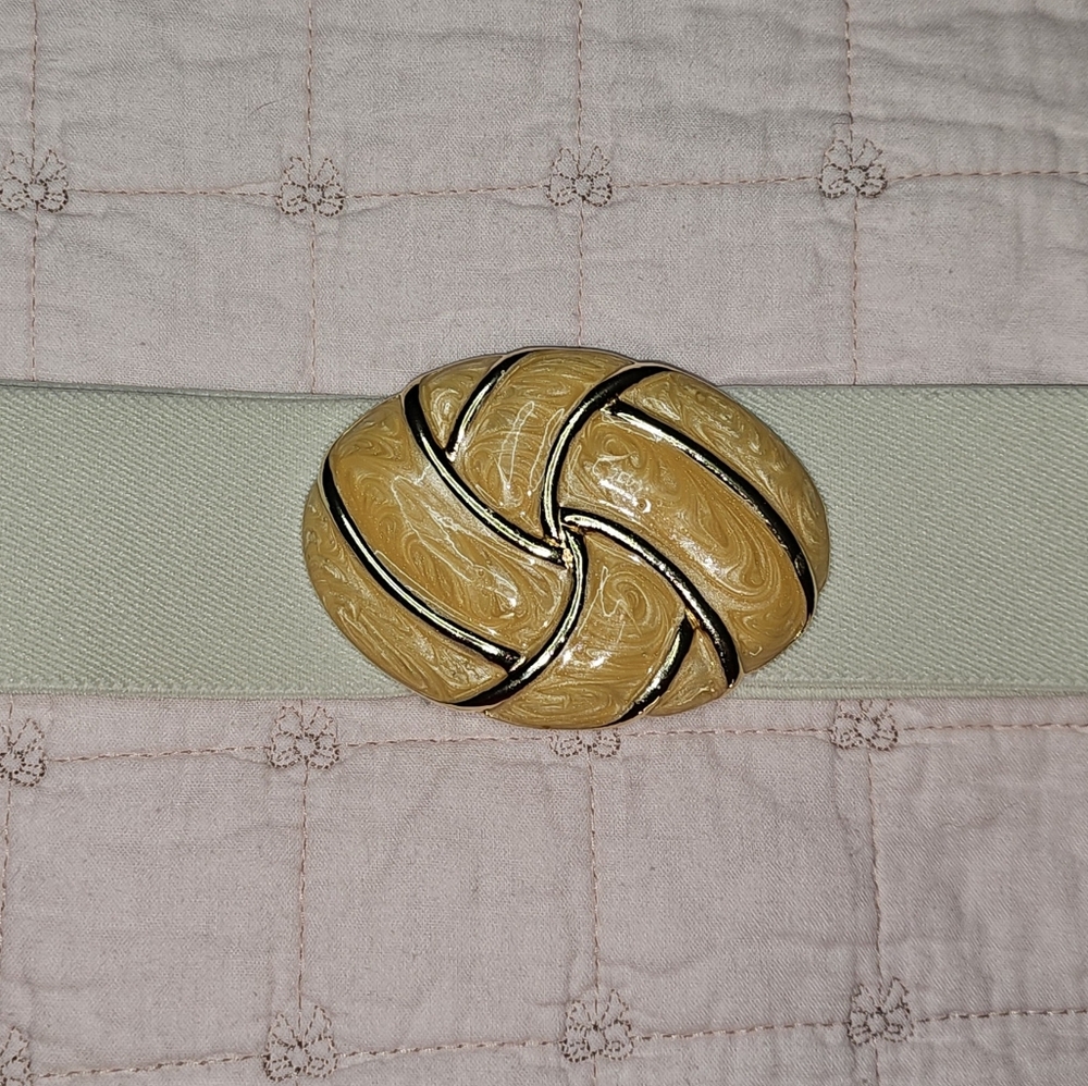 Day-Lor Stretch Belt Vintage Metal Buckle With Elastic Belt Size Small Medium - Picture 2 of 4
